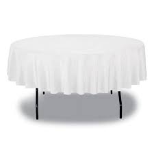 TABLE SET ROUND TABLE COVER, PLASTIC, 84" DIA, WHITE, 6/PAC