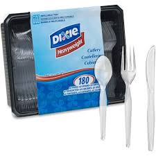 DIXIE / PLASTIC CUTLERY, FORKS, HEAVYWEIGHT, CLEAR,