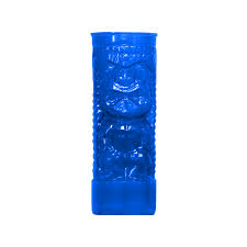 PLASTIC TIKI GLASS - 24OZ - BLUE