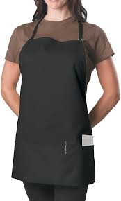 3 POCKET BIB APRON - BLACK
