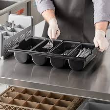 CUTLERY BIN BLACK - 4 COMPARTMENT [EACH]