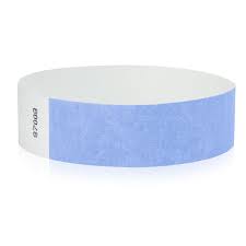 PAPER WRISTBANDS - 3/4" LIGHT BLUE - (500/BOX)