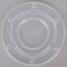 CHOICE 12-22 OZ. TRANSLUCENT COLD CUP FLAT LID WITH STRAW