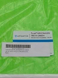 NEON GREEN NUMBERED WRISTBANDS - BOX OF 500