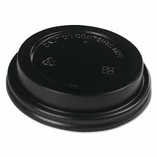 HOT CUP LID / BLACK / FITS 10-20 OZ BOARDWALK HOT CUP