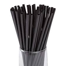 8" UNWRAPPED JUMBO STRAW / BLA CK (10/500/5,000) (UWST)