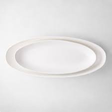 OVAL STONEWARE PLATTER / IVORY / 9" X 6.5" / 24 PER CASE