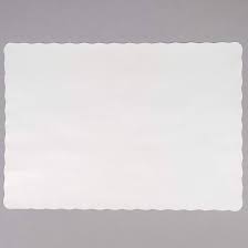 10" X 14" OFF-WHITE COLORED PAPER PLACEMAT WITH SCALLOPED