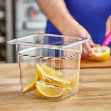 1/6 SIZE CLEAR POLYCARBONATE 6 INCH DEEP FOOD PAN (EACH)