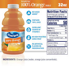 OCEAN SPRAY - 100% ORANGE JUICE, BAR PACK - 32 OZ