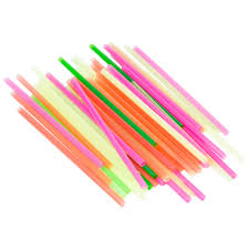 NEON DRINKING STRAW 8', BOX OF  250 PIECES