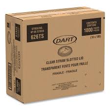 626TS DART PETE FLAT STRAW-SLOT COLD CUP LIDS,