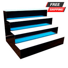 LIQUOR SHELF / 4 TIER / BLACK / MULTI COLOR LED'S / 36"