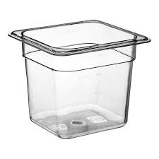1/6 SIZE CLEAR POLYCARBONATE 4" FOOD PAN (EACH)