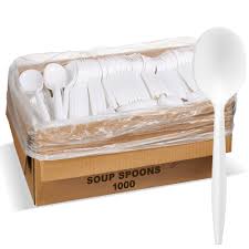 PLASTIC TEASPOON / WHITE /  MEDIUM WEIGHT / 1,000 PER CASE