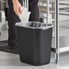28 QT. / 7 GALLON BLACK RECTANGULAR WASTEBASKET
