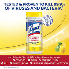 LYSOL WIPES / DISINFECTING WIP ES / 6.75 X 8.5 / LEMON AND LI