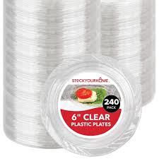 CRYSTAL 6" CLEAR PLASTIC PLATE / 240 PER CASE (CASE)