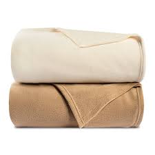 MICRO FLEECE BLANKET / TAN /  QUEEN / 94 X 90 (EACH)