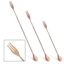 BARCONIC COPPER TRIDENT BAR SPOONS - 30 CM