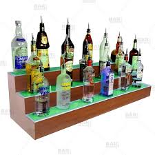 LIQUOR SHELF / 3 TIER / WILD CHERRY / MULTI COLOR LED'S /