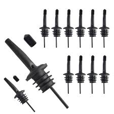 LIQUOR POURER - FLOP TOP - BLACK (DOZEN PACK)