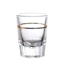 2 OZ BARCONIC SHOT GLASS WITH  GOLD 1 OZ POUR LINE (72/CASE)