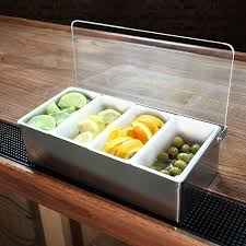 4 PINT CONDIMENT HOLDER FRUIT  TRAY / STAINLESS STEEL (EACH)