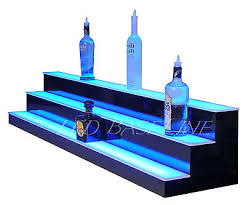 LIQUOR SHELF / 3 TIER / BLACK / MULTI COLOR LED'S / 96"