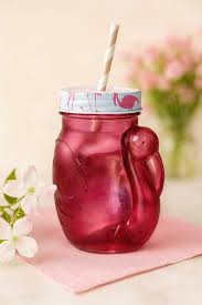 PINK FLAMINGO GLASS / 18 OZ / WITH LID (EACH)