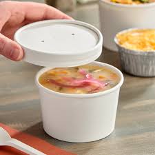 8 OZ PAPER HOT FOOD CUP WITH VENTED PAPER LID / POLY
