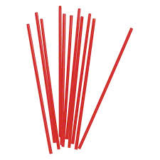 EMPRESS SEMI SLIM STRAW / STIR ER UNRAPPED 7.76" RED, 500 BOX