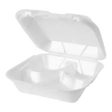 8 X 8 / 3 CMPMT / WHITE FOAM HINGED TRAY / 200 PER CS (CASE