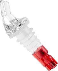 1 OZ. CLEAR SPOUT / RED TAIL M EASURED LIQUOR POURER WITHOUT