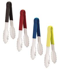 SPRING TONGS - COLOR CODED - 9" BLACK