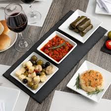 Acopa 15" x 7 1/2" Black Slate Rectangular Tray with