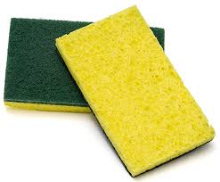 HALF SPONGE / SCRUB/SCOUR YELLOW/GREEN (300/CS)