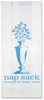 SANITARY DISPOSAL BAGS / WHIT EITH BLUE INK PRINT (1,000/CS)
