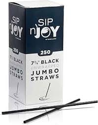 BLACK FAT STRAWS / 6" (25/300/7,500) [CASE]