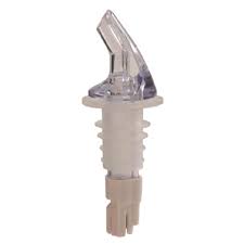 CLEAR PLASTIC POURER WITH EXTRA LARGE POLY-KORK TO FIT