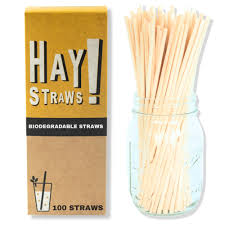 7.75" HAY STRAWS / NATURAL WHEAT BIODEGRADABLE (500/PACK)