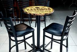 BARCONIC® BLACK FRAME BAR STOOL - LADDER BACK - BLACK