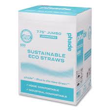 7.75" WRAPPED / MARINE BIODEGR ADABLE STRAWS / OCEAN BLUE / 3