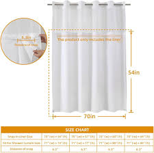 HOOKLESS SHOWER CURTAIN LINER, WHITE, 70" X 57" / 100%