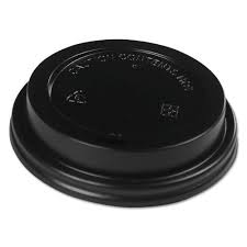 HOT CUP LID / BLACK / FITS 10- 20 OZ BOARDWALK HOT CUP (10/10