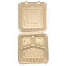 9 X 9 /  BIODEGRADABLE PFAS FREE MOLDED FIBER HINGED TRAY