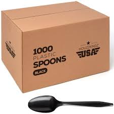 PLASTIC TEASPOON / BLACK HEAVYWEIGHT / 1,000 PER CASE