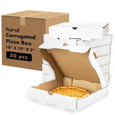 10" PIZZA BOX / WHITE / CORRUGATED / 50/BUNDLE (EACH)