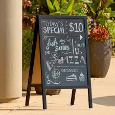 A-FRAME MARKER BOARD / SIDEWAL K SIGN / BLACK WOOD / 25 X 42