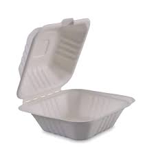 6 X 6 /  BIODEGRADABLE MOLDED FIBER HINGED TRAY (500/CS)